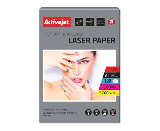 Activejet AP4-160G100L photo paper for laser printers; A4; 100 pcs Ленты - Игла / Матричные принтеры