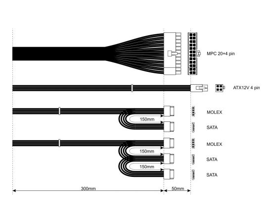 Akyga AK-B1-500E power supply unit 500 W 20+4 pin ATX ATX Grey Datoru barošanas bloki