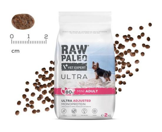 RAW PALEO Ultra Pork Mini Adult - dry dog food - 2kg Suņu barība