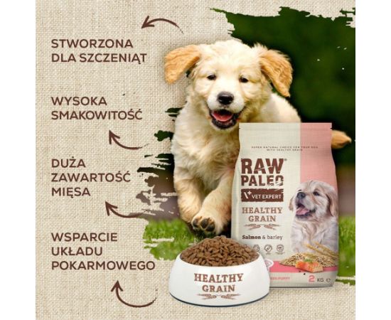 VET EXPERT Raw Paleo Healthy Grain Puppy Salmon and barley - dry dog ​​food - 2 kg Suņu barība