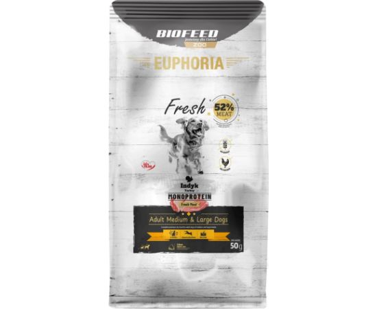 Biofeed EUPHORIA Fresh Adult Monoprotein Turkey M/L - dry dog food - 50g Suņu barība
