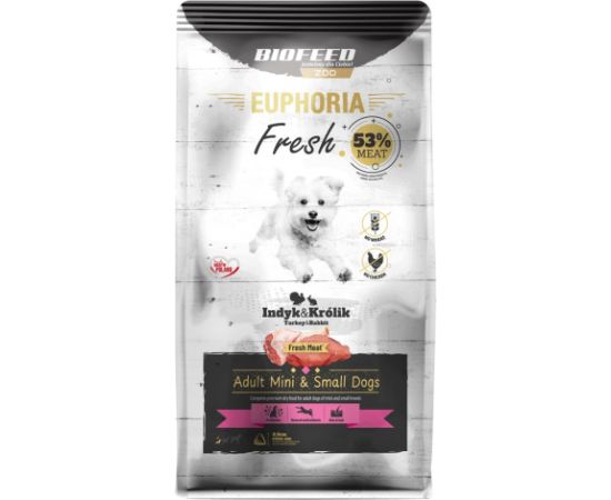 BIOFEED Euphoria Fresh Adult Mini & Small Turkey with rabbit - dry dog food - 50g Suņu barība