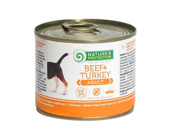 NATURE'S PROTECTION Adult Beef and Turkey - wet dog food - 200 g Suņu barība
