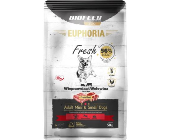 Biofeed EUPHORIA Fresh Adult Pork with beef XS/S - dry dog food - 50g Suņu barība