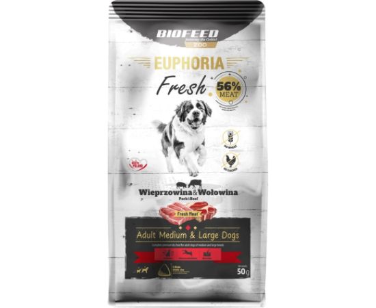Biofeed EUPHORIA Fresh Adult Pork with beef M/L - dry dog food - 50g Suņu barība