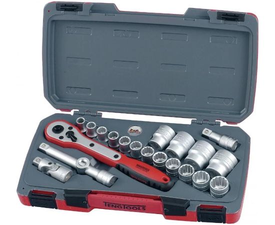Tengtools Uzgriežņa galviņu komplekts Teng Tools T1221; 21 gab. Mehāniskie instrumenti