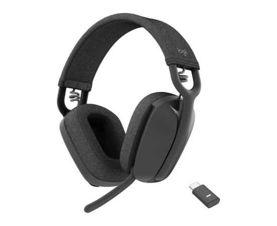 LOGITECH Zone Vibe Wireless Headset full size Bluetooth wireless USB-C via Bluetooth adapter graphite Certified for Microsoft Teams Austiņas