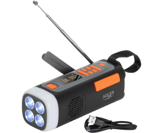 Adler AD 1920 Pārnēsājams radio-lukturis ar dinamo funkciju Jaunumi - Audio-Video