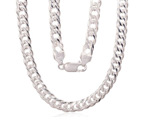 Sudraba ķēdīte Dubultais rombs 6 mm, dimantu apstrādājums #2400155, Sudrabs 925°, garums: 55 cm, 33.1 gr. Viriešiem