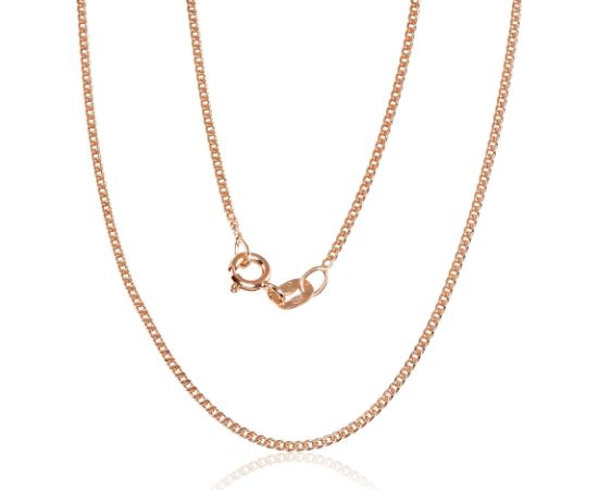 Sudraba ķēdīte Kartjē 1.5 mm, dimantu apstrādājums #2400108(PAu-R), Sudrabs 925°, sarkanais zelts (pārklājums), garums: 50 cm, 2.5 gr.  Ar zelta pārklājumu