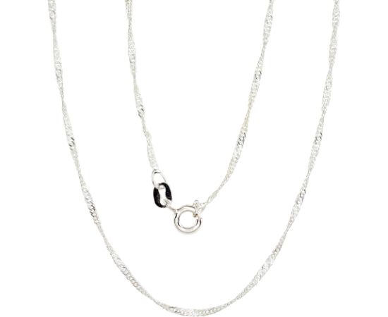 Sudraba ķēdīte Singapūra 1,5 mm, dimantu apstrādājums #2400093, Sudrabs 925°, garums: 55 cm, 2 gr. Ķēdītes