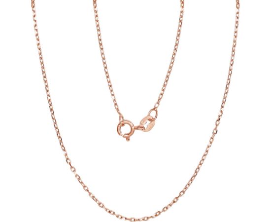 Sudraba ķēdīte Enkurs 1 mm, dimantu apstrādājums #2400084(PAu-R), Sudrabs 925°, sarkanais zelts (pārklājums), garums: 50 cm, 2 gr.  Ar zelta pārklājumu