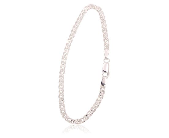 Sudraba ķēdīte Mona Liza 3.1 mm, dimantu apstrādājums #2400077-bracelet, Sudrabs 925°, garums: 17 cm, 3.5 gr. Aproces-ķēdītes