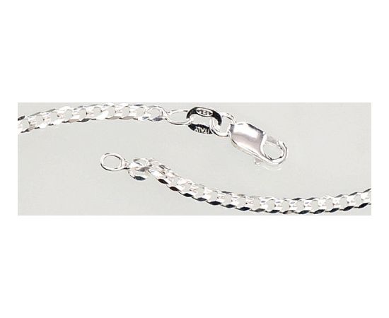 Sudraba ķēdīte Kartjē 2.5 mm, dimantu apstrādājums #2400073, Sudrabs 925°, garums: 55 cm, 6.3 gr. Viriešiem