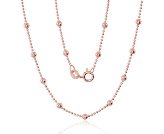 Sudraba ķēdīte Krellītes 1-3 mm #2400058(PAu-R), Sudrabs 925°, sarkanais zelts (pārklājums), garums: 40 cm, 3.9 gr.  Ar zelta pārklājumu