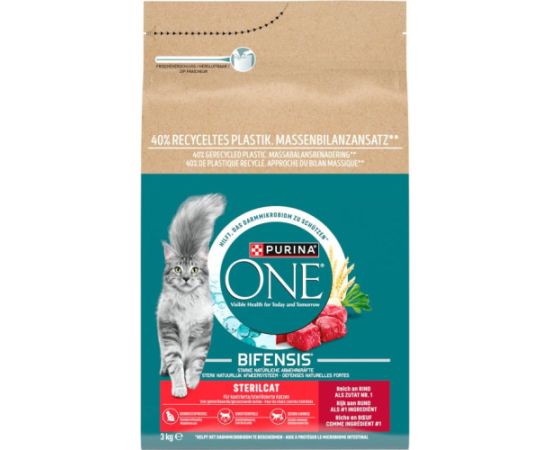 Purina One Cat Sterilcat Karma z wołowiną dla kota 3kg Kaķu sausā barība