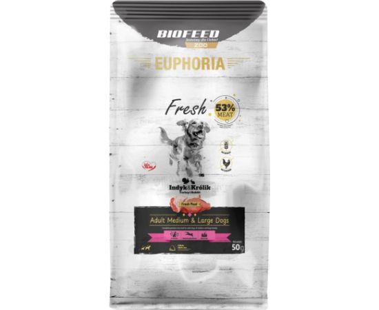 BIOFEED Euphoria Fresh Adult Turkey with rabbit M/L - dry dog food - 50g Suņu barība