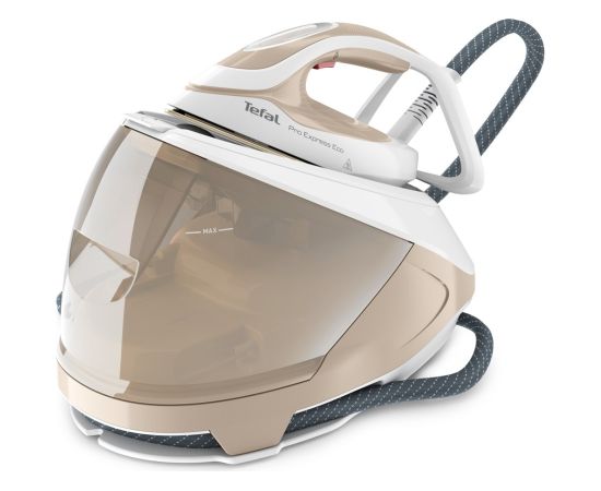 Tefal Pro Express Eco GV9E22E0 steam ironing station 2200 W 1.8 L Durilium AirGlide Autoclean soleplate Beige, White Gludekļi un sistēmas