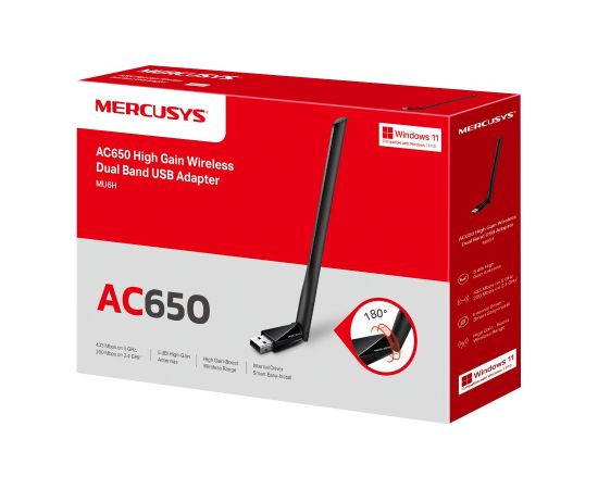 Mercusys AC650 High Gain Wireless Dual Band USB Adapter Wi-fi Aдаптеры