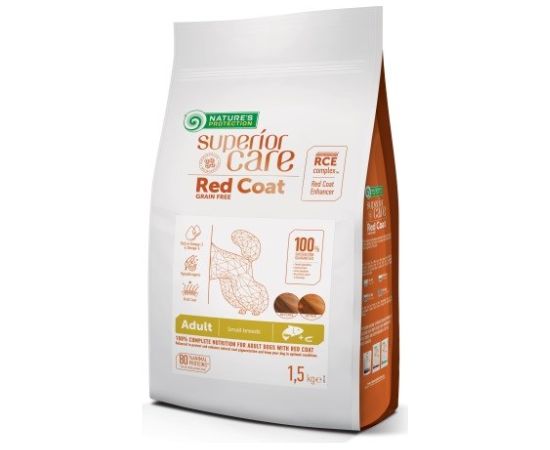 NATURE'S PROTECTION Superior Care Red Coat Adult Small breed Grain free Salmon - dry dog food - 1,5kg Suņu barība