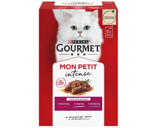 Purina GOURMET Mon Petit Meat Mix - wet cat food - 6 x 50 g Kaķu konservi