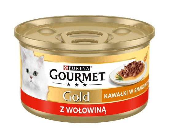 Purina GOURMET Gold Sauce Delight Beef - wet cat food - 85 g Kaķu konservi