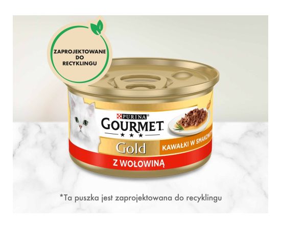 Purina GOURMET Gold Sauce Delight Beef - wet cat food - 85 g Kaķu konservi
