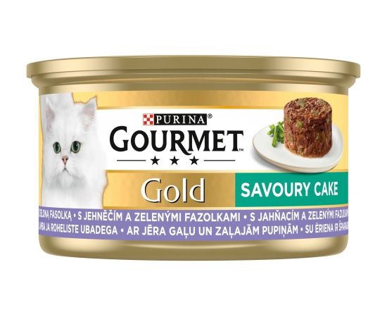 Purina GOURMET GOLD - Savoury Cake with Lamb and Green Beans 85g Kaķu konservi