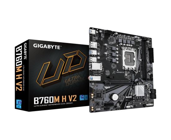 Mainboard GIGABYTE Intel B760 Express LGA1700 Micro-ATX Memory DDR5 Memory slots 2 B760MHV21.0 Материнские платы