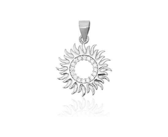 Sudraba kulons #2302037(PRh-Gr)_CZ, Sudrabs 925°, rodijs (pārklājums), Cirkoni, 1.4 gr. Sieviešu