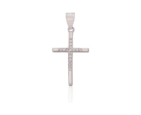 Sudraba kulons #2302029(PRh-Gr)_CZ, Sudrabs 925°, rodijs (pārklājums), Cirkoni, 0.7 gr. Krustiņi un ikonas