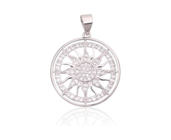 Sudraba kulons #2301993(PRh-Gr)_CZ, Sudrabs 925°, rodijs (pārklājums), Cirkoni, 2.5 gr. Sieviešu