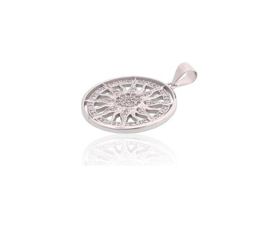 Sudraba kulons #2301993(PRh-Gr)_CZ, Sudrabs 925°, rodijs (pārklājums), Cirkoni, 2.5 gr. Sieviešu