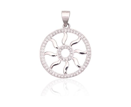 Sudraba kulons #2301992(PRh-Gr)_CZ, Sudrabs 925°, rodijs (pārklājums), Cirkoni, 2.1 gr. Sieviešu