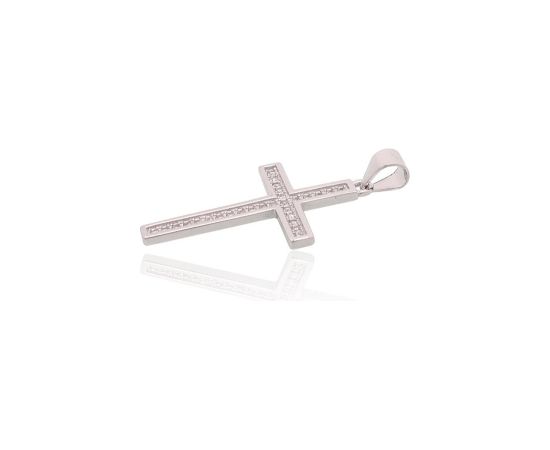 Серебряный кулон #2301980(PRh-Gr)_CZ, Серебро 925°, родий (покрытие), Цирконы, 1.4 гр. Krustiņi un ikonas