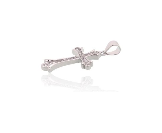 Sudraba kulons #2301979(PRh-Gr)_CZ, Sudrabs 925°, rodijs (pārklājums), Cirkoni, 1.6 gr. Krustiņi un ikonas