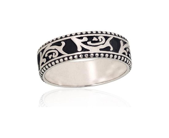 Sudraba gredzens #2101998(POx-Bk), Sudrabs 925°, oksids (pārklājums), Izmērs: 17, 3.6 gr. Sieviešu