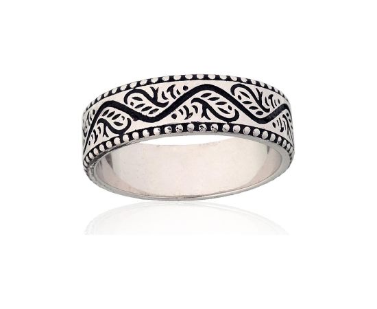 Sudraba gredzens #2101997(POx-Bk), Sudrabs 925°, oksids (pārklājums), Izmērs: 17.5, 4.1 gr. Sieviešu