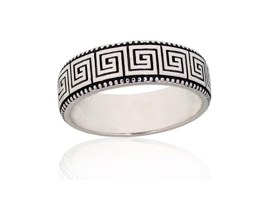 Sudraba gredzens #2101996(POx-Bk), Sudrabs 925°, oksids (pārklājums), Izmērs: 19, 4.1 gr. Sieviešu