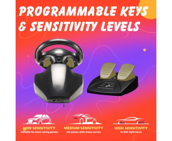 Subsonic Superdrive SV 250-S Driving Wheel Red Edition Piederumi konsolēm