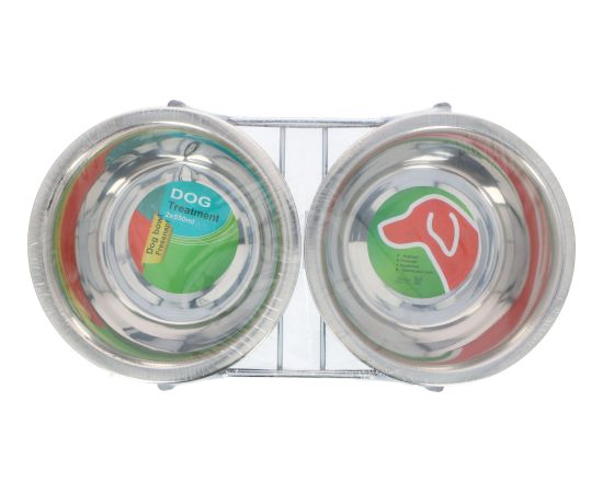 Miska dla psa i kota stal nierdzewna 2x550 ml Bļodas un dzirdinātāji