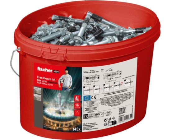 Fischer bolt anchor FAZ II Plus 10/10 in a bucket (silver, 145 pieces, galvanized) Jaunumi -Dārzam