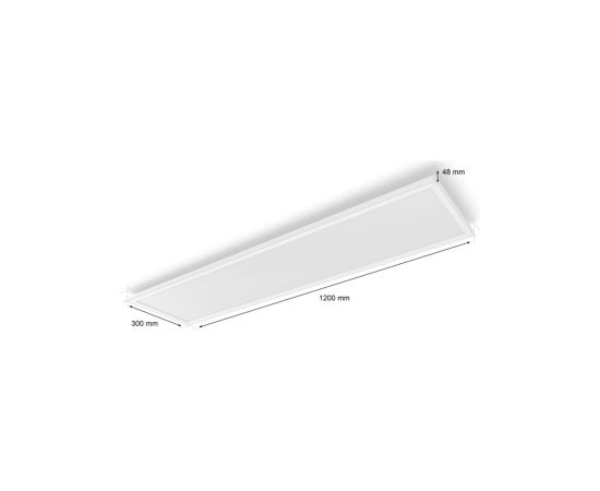 Philips Hue Surimu rectangular panel light, 120 x 30 cm 2000-6500 Hue White Color Ambiance Bluetooth, Zigbee Griestu lampas - šķīvji