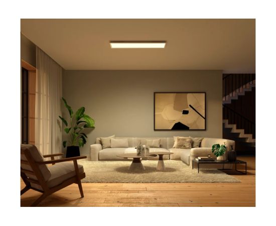 Philips Hue Surimu rectangular panel light, 120 x 30 cm 2000-6500 Hue White Color Ambiance Bluetooth, Zigbee Griestu lampas - šķīvji