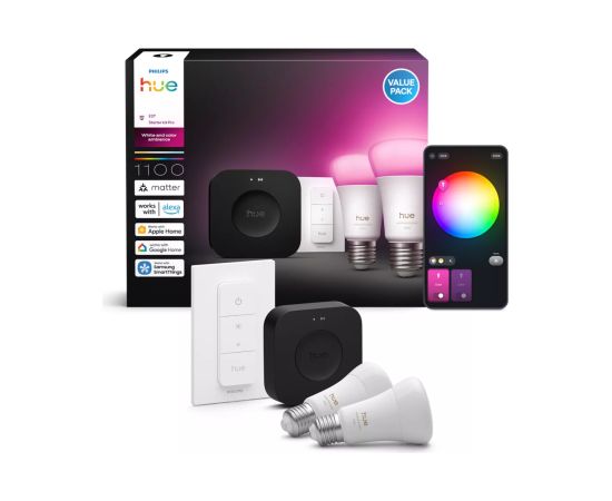 Philips Hue WCA A60 E27 2KIT SW Pro EU E27 White and colored light Viedās lampas un spuldzes