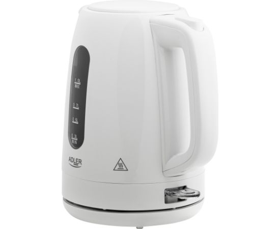 Adler Kettle AD 1380w Electric 2200 W 1 L Polypropylene 360° rotational base White Tējkannas (elektriskās)