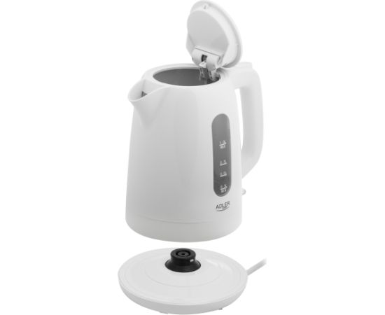 Adler Kettle AD 1380w Electric 2200 W 1 L Polypropylene 360° rotational base White Tējkannas (elektriskās)