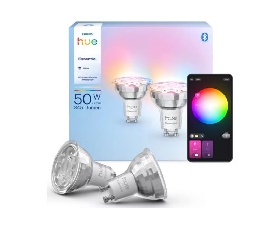 Philips Hue E WCA 345 2P EU GU10 4.7 W 16 million colors, White and colored light Viedās lampas un spuldzes