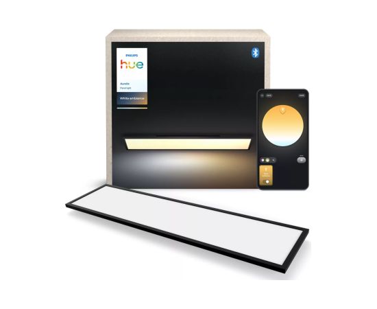 Philips Hue Aurelle rectangular panel light, Black, 120 x 30 cm 2200-6500 Hue White Ambiance Griestu lampas - šķīvji