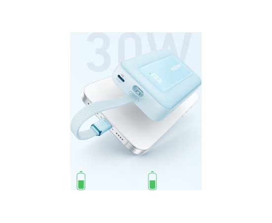 Anker Power Bank with Built-In USB-C Cable A1689031 20000 mAh 30W Output Blue Power-банки